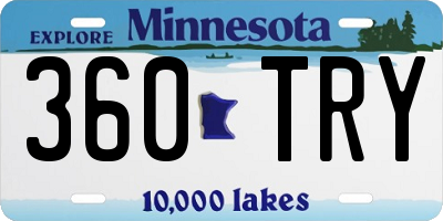 MN license plate 360TRY