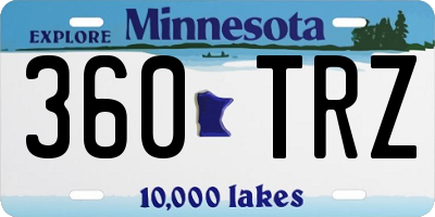 MN license plate 360TRZ