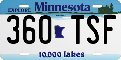 MN license plate 360TSF