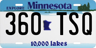 MN license plate 360TSQ