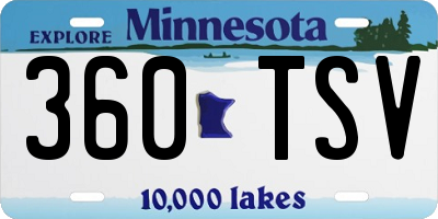 MN license plate 360TSV