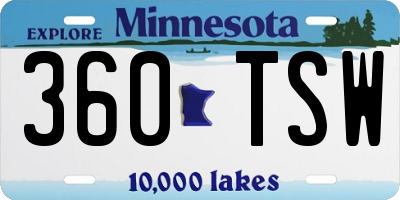 MN license plate 360TSW