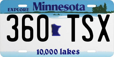 MN license plate 360TSX