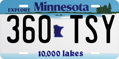 MN license plate 360TSY