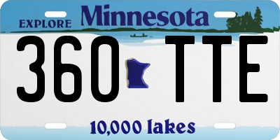 MN license plate 360TTE