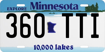 MN license plate 360TTI