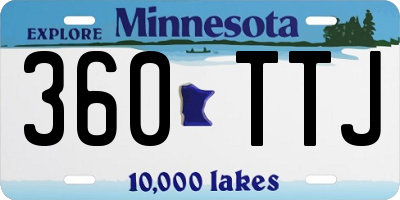 MN license plate 360TTJ