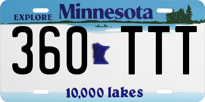 MN license plate 360TTT