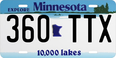 MN license plate 360TTX