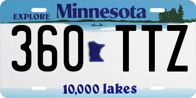 MN license plate 360TTZ