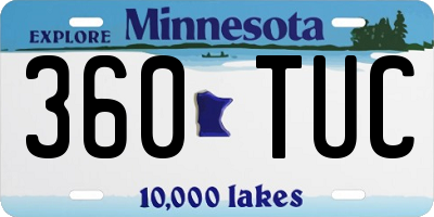 MN license plate 360TUC