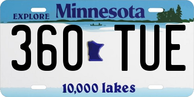 MN license plate 360TUE