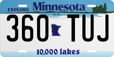 MN license plate 360TUJ