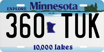 MN license plate 360TUK