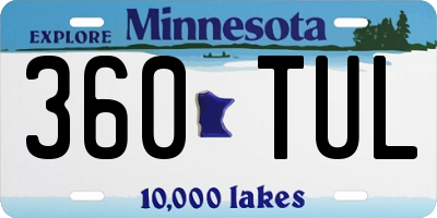 MN license plate 360TUL