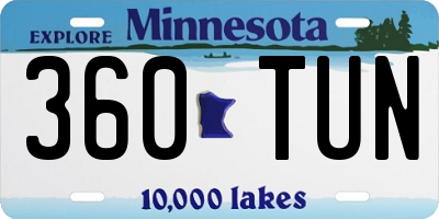 MN license plate 360TUN