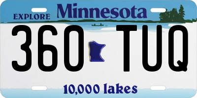 MN license plate 360TUQ