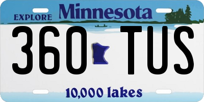 MN license plate 360TUS