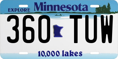 MN license plate 360TUW