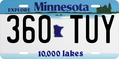 MN license plate 360TUY