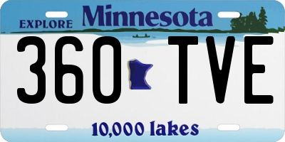 MN license plate 360TVE
