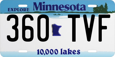 MN license plate 360TVF