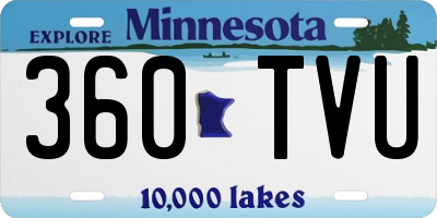 MN license plate 360TVU