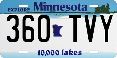 MN license plate 360TVY