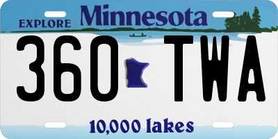 MN license plate 360TWA