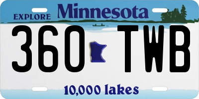MN license plate 360TWB