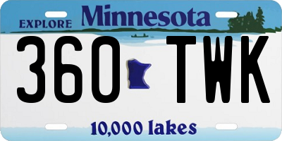 MN license plate 360TWK