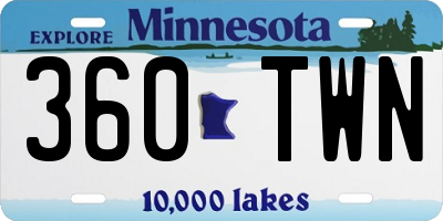 MN license plate 360TWN