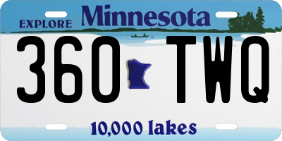 MN license plate 360TWQ