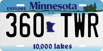 MN license plate 360TWR