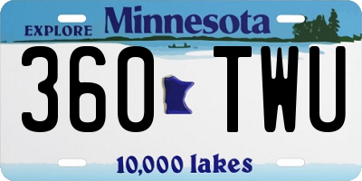 MN license plate 360TWU