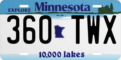 MN license plate 360TWX