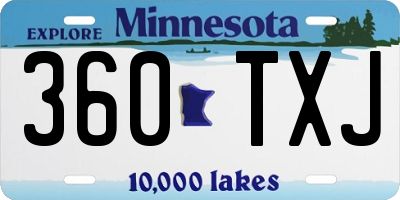MN license plate 360TXJ