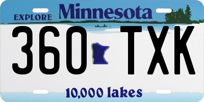 MN license plate 360TXK