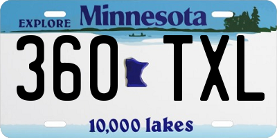 MN license plate 360TXL