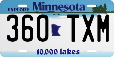 MN license plate 360TXM
