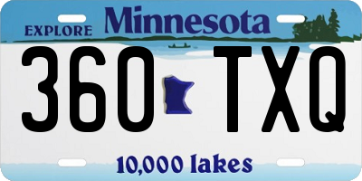 MN license plate 360TXQ