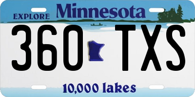 MN license plate 360TXS