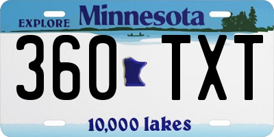 MN license plate 360TXT