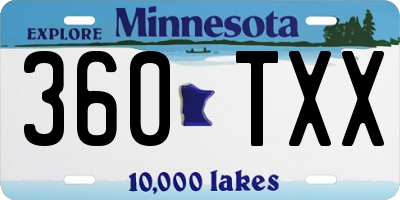 MN license plate 360TXX