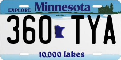 MN license plate 360TYA