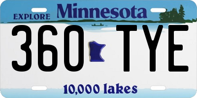 MN license plate 360TYE