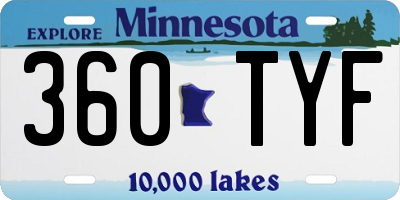 MN license plate 360TYF