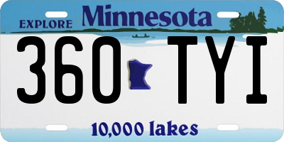 MN license plate 360TYI