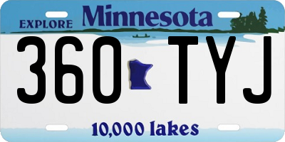 MN license plate 360TYJ