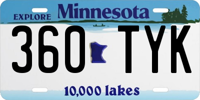 MN license plate 360TYK
